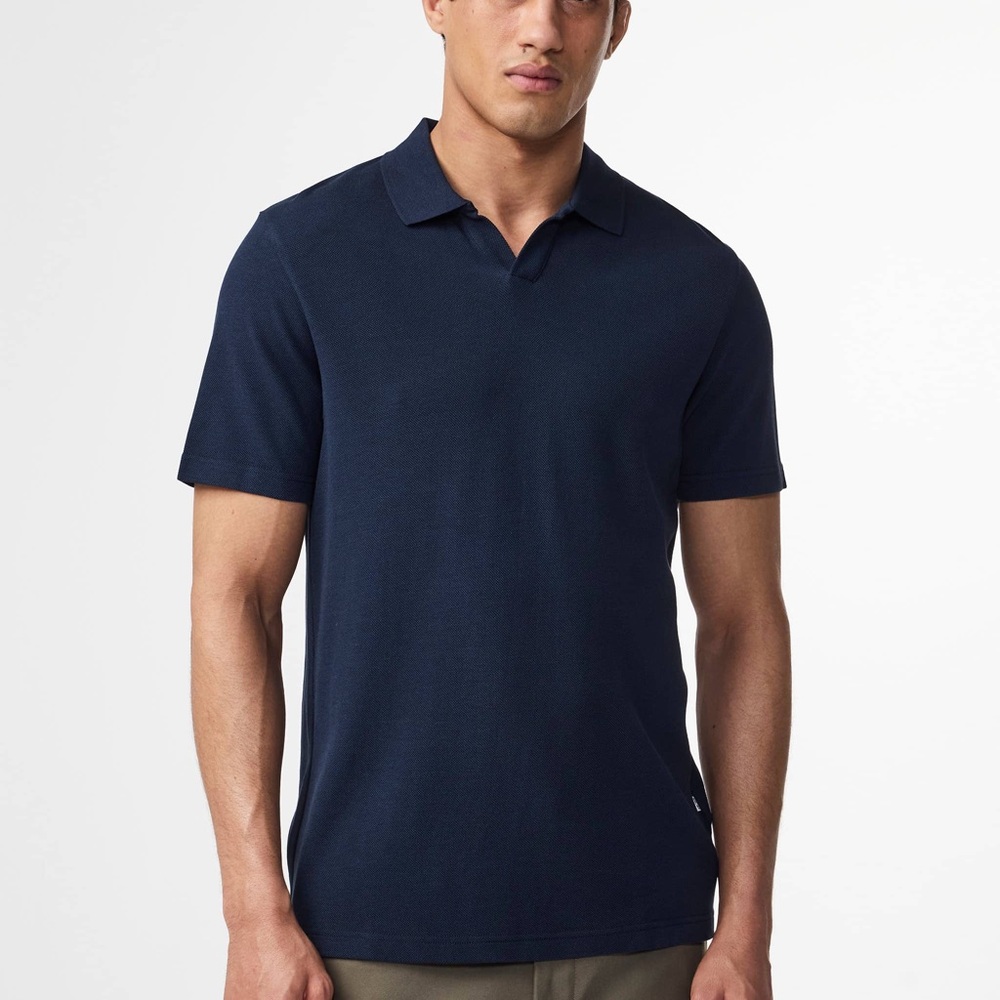 No Nationality NN07 Almer Navy Short Sleeve Polo Shirt - size Large